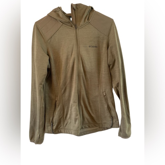 Columbia Womens Sz Large Long Sleeve Full Zip Up Hooded‎ Outdoor Jacket olive - Picture 1 of 4